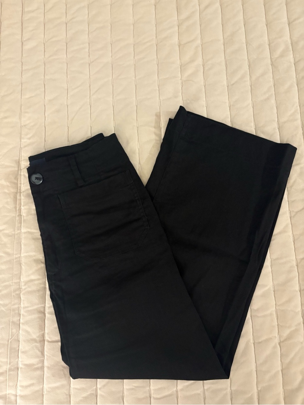 Anthropologie Black Cropped Wide-Leg Pants